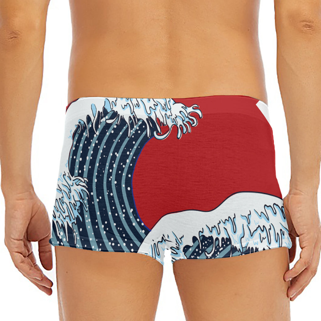 The Great Kanagawa Wave Print Men's Short Boxer Briefs