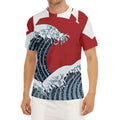 The Great Kanagawa Wave Print Men's Short Sleeve Rash Guard