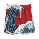 The Great Kanagawa Wave Print Men's Sports Shorts