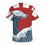 The Great Kanagawa Wave Print Men's Sports T-Shirt