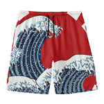 The Great Kanagawa Wave Print Men's Swim Trunks