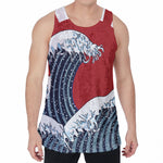 The Great Kanagawa Wave Print Men's Velvet Tank Top