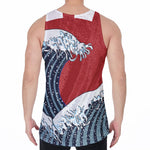 The Great Kanagawa Wave Print Men's Velvet Tank Top