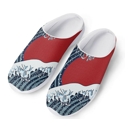 The Great Kanagawa Wave Print Mesh Casual Shoes