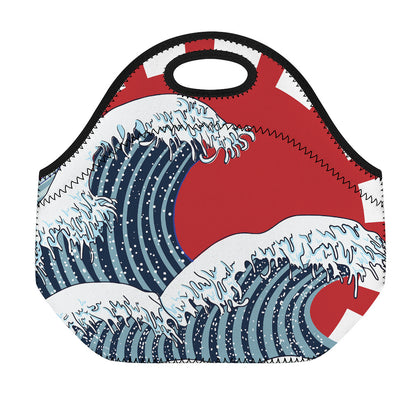 The Great Kanagawa Wave Print Neoprene Lunch Bag