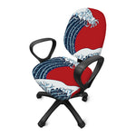 The Great Kanagawa Wave Print Office Chair Cover