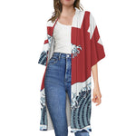The Great Kanagawa Wave Print Open Front Beach Cover Up