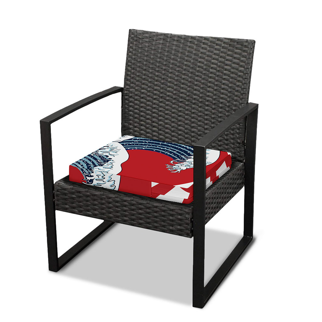 The Great Kanagawa Wave Print Outdoor Seat Cushion Cover