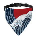 The Great Kanagawa Wave Print Over The Collar Dog Bandana