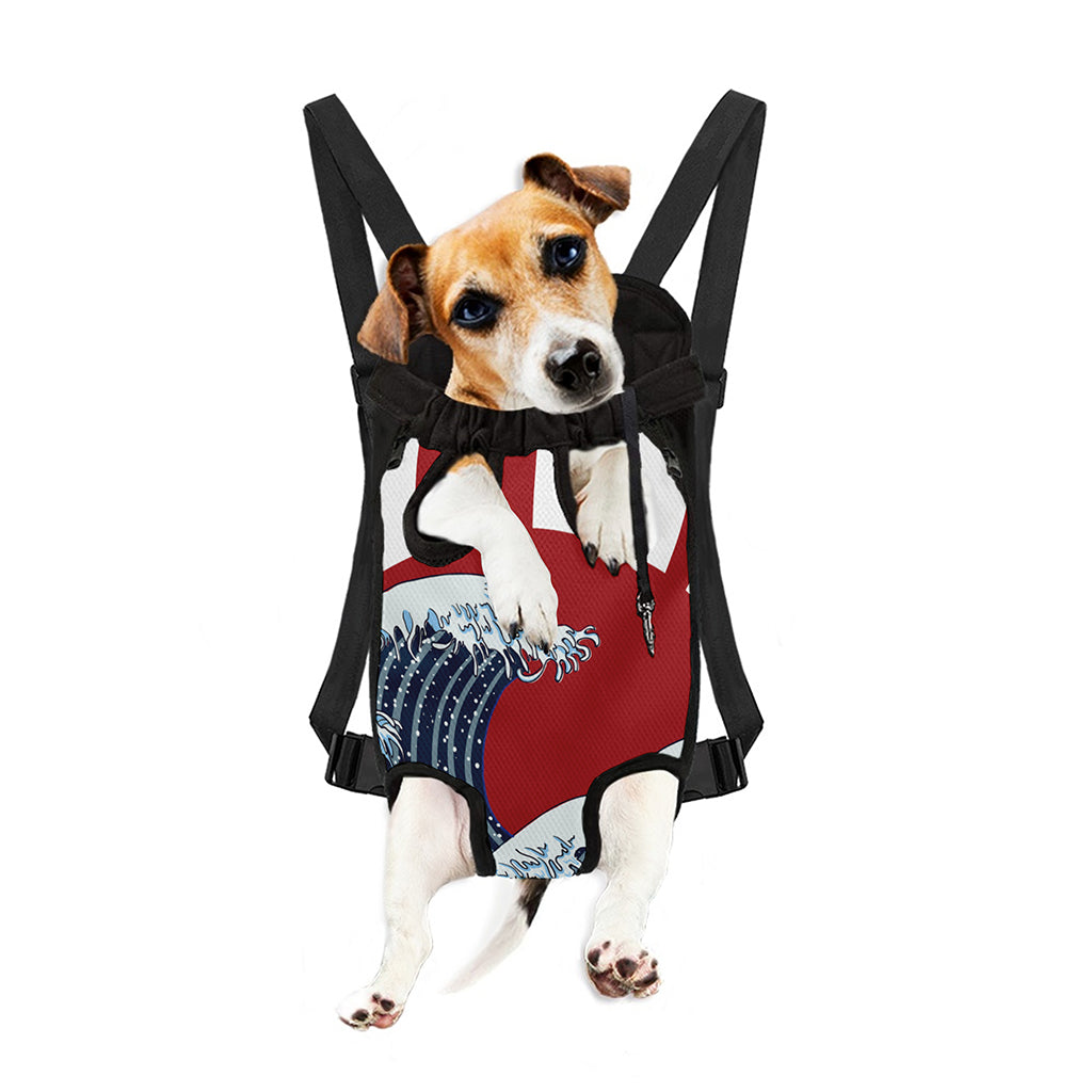 The Great Kanagawa Wave Print Pet Carrier Backpack