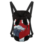The Great Kanagawa Wave Print Pet Carrier Backpack