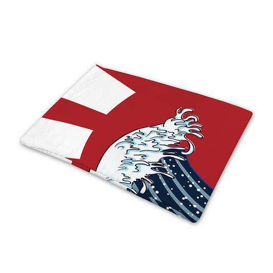 The Great Kanagawa Wave Print Pet Cooling Mat Cover