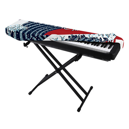 The Great Kanagawa Wave Print Piano Keyboard Cover