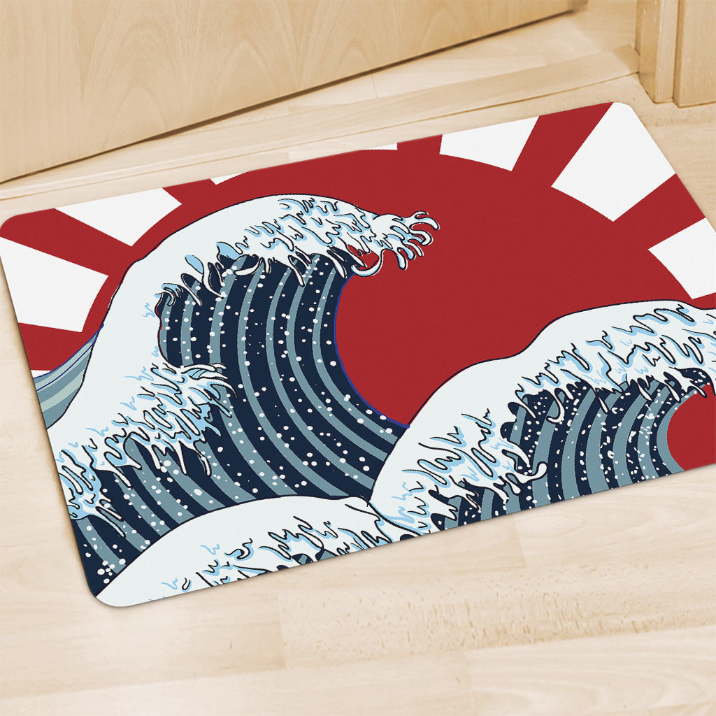 The Great Kanagawa Wave Print Polyester Doormat