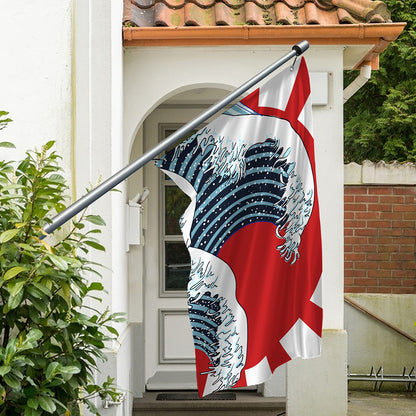 The Great Kanagawa Wave Print Polyester Flag