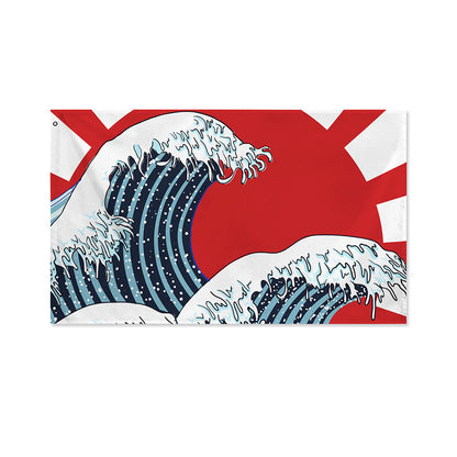 The Great Kanagawa Wave Print Polyester Flag