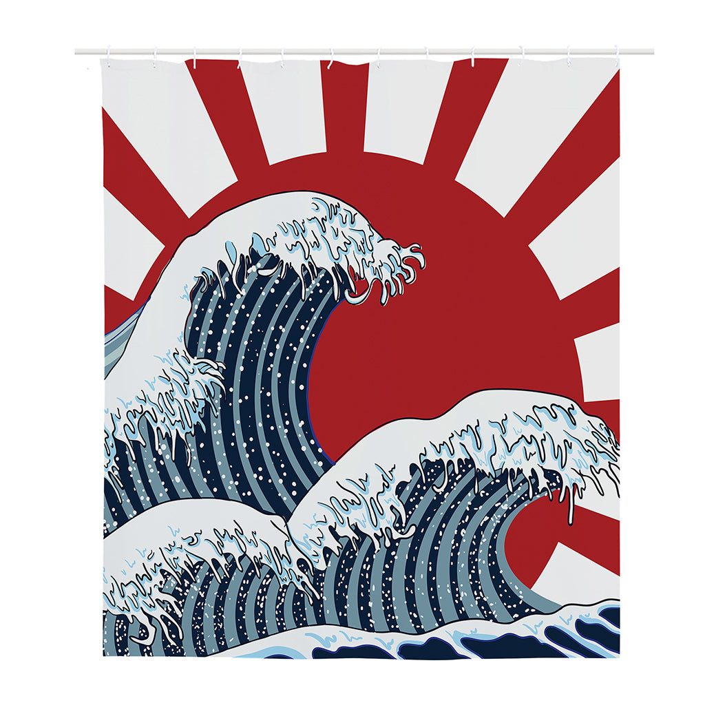 The Great Kanagawa Wave Print Polyester Shower Curtain