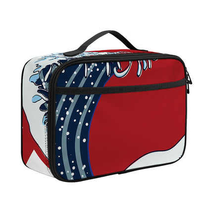 The Great Kanagawa Wave Print Portable Lunch Bag