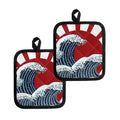 The Great Kanagawa Wave Print Pot Holders