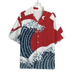 The Great Kanagawa Wave Print Rayon Hawaiian Shirt