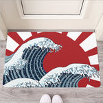 The Great Kanagawa Wave Print Rubber Doormat