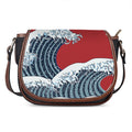The Great Kanagawa Wave Print Saddle Bag