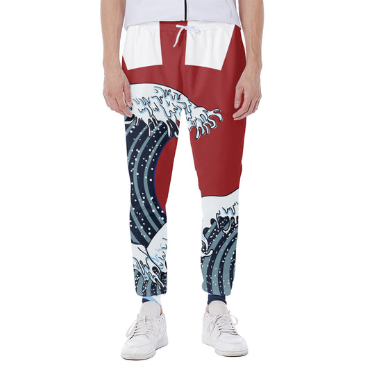 The Great Kanagawa Wave Print Scuba Joggers