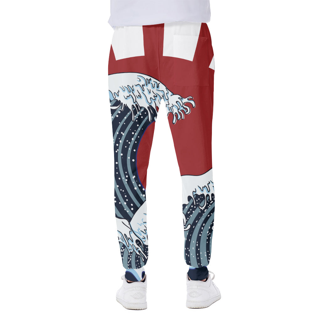 The Great Kanagawa Wave Print Scuba Joggers