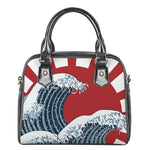 The Great Kanagawa Wave Print Shoulder Handbag