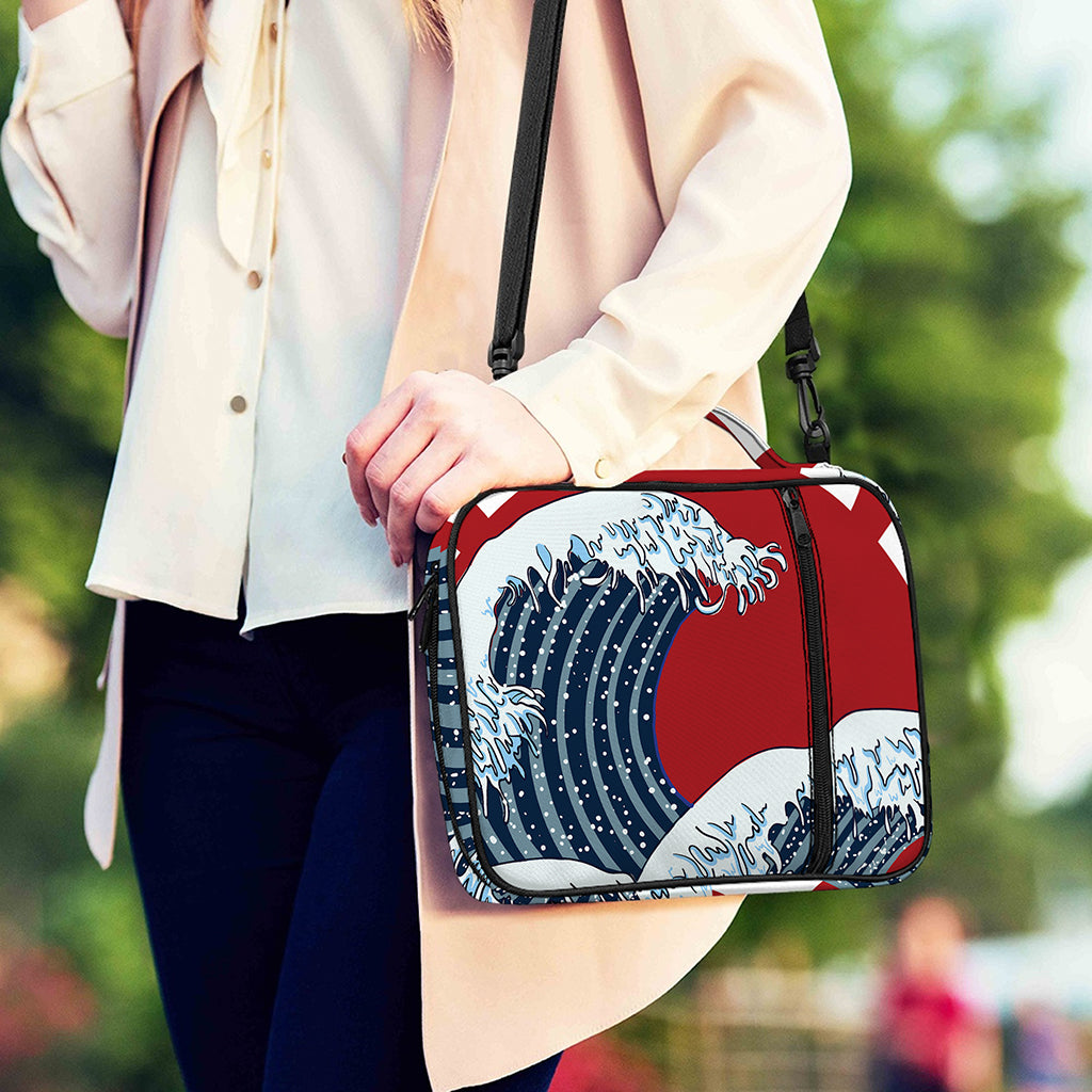 The Great Kanagawa Wave Print Shoulder Strap Bible Bag