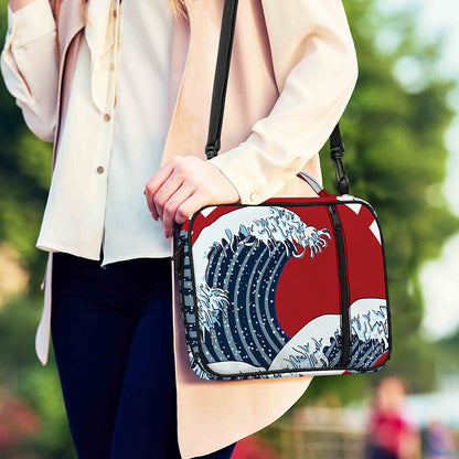 The Great Kanagawa Wave Print Shoulder Strap Bible Bag
