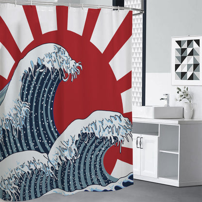 The Great Kanagawa Wave Print Shower Curtain