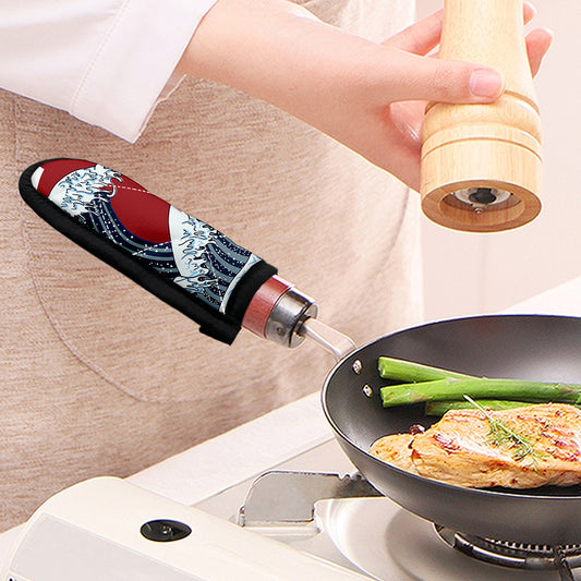 The Great Kanagawa Wave Print Skillet Handle Cover