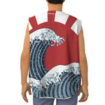 The Great Kanagawa Wave Print Sleeveless Baseball Jersey