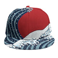 The Great Kanagawa Wave Print Snapback Cap