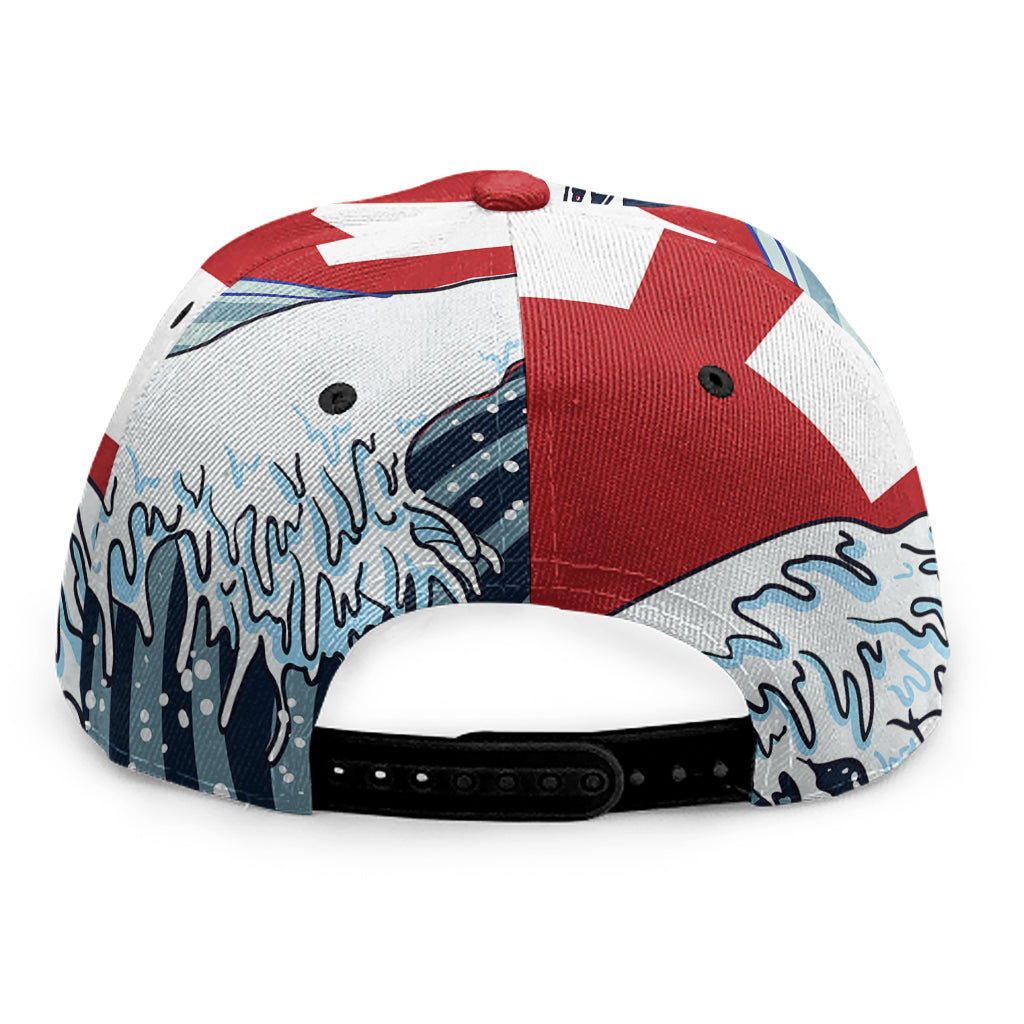 The Great Kanagawa Wave Print Snapback Cap