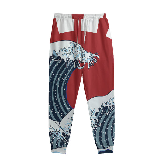 The Great Kanagawa Wave Print Sweatpants