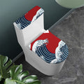 The Great Kanagawa Wave Print Toilet Lid And Tank Cover Set