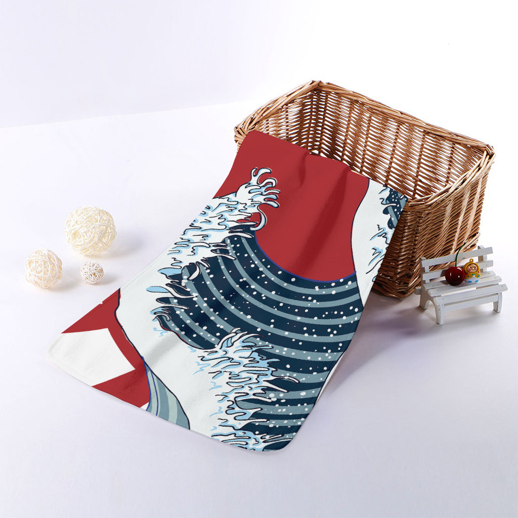 The Great Kanagawa Wave Print Towel