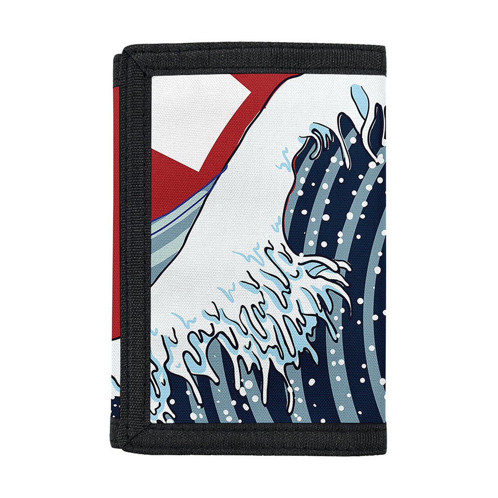The Great Kanagawa Wave Print Trifold Wallet
