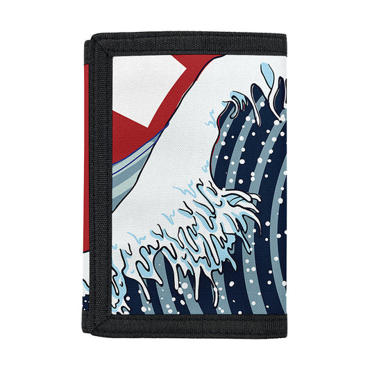 The Great Kanagawa Wave Print Trifold Wallet