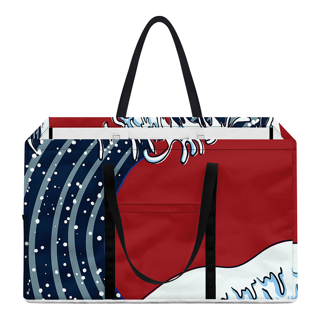 The Great Kanagawa Wave Print Utility Tote Bag
