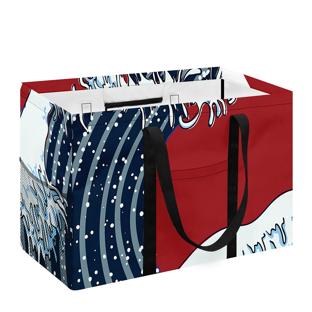 The Great Kanagawa Wave Print Utility Tote Bag