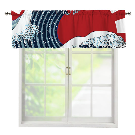 The Great Kanagawa Wave Print Window Valance