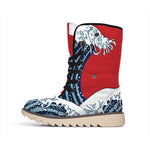 The Great Kanagawa Wave Print Winter Boots