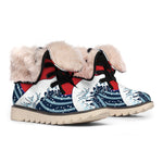 The Great Kanagawa Wave Print Winter Boots