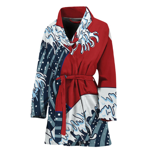 The Great Kanagawa Wave Print Women's Bathrobe