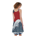 The Great Kanagawa Wave Print Women's Sleeveless Dress