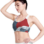 The Great Kanagawa Wave Print Women's Sports Bra
