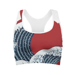 The Great Kanagawa Wave Print Women's Sports Bra